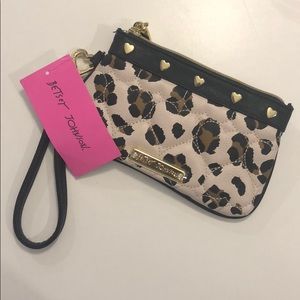 Betsey Johnson Be Mine Leopard Wristlet